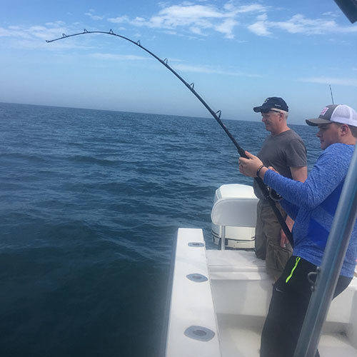 Fighting a Brown Trout Fight Against a Brown Trout Run on Milwaukee Fishing Charter