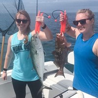 Brown Trout and Chinook Salmon Caught in Milwaukee Fishing Charter