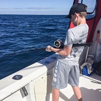Young Angler Fights Pink Salmon